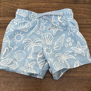 H&M Light Blue Kids Shorts with Seashell Print